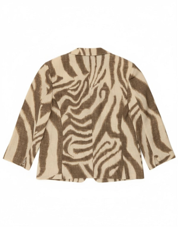 Vintage ženska prevelika jakna s 3/4 rukavima UK 10 Mala smeđa