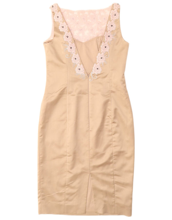 Coast ženska plašt haljina bez rukava UK 10 Mala bež cvjetna poliester