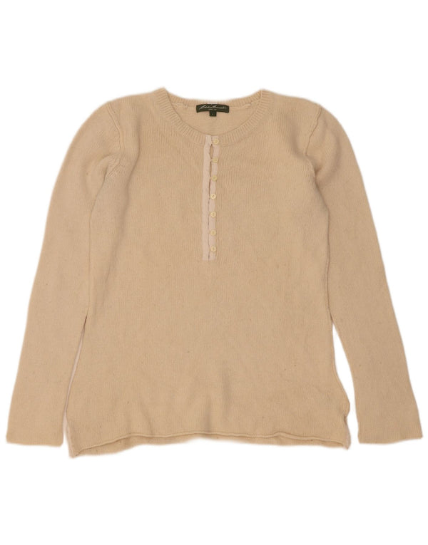 Eddie Bauer Ženski džemper s veznim izrezom UK 14 Large off white viskoza