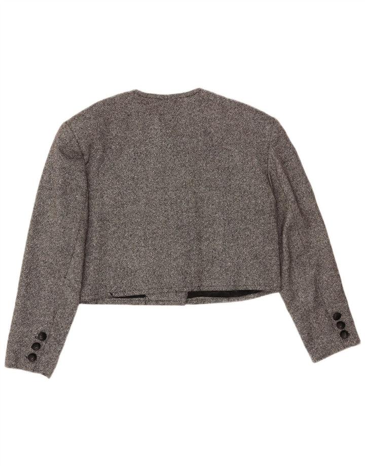 MONDI ženski bolero sako s dvostrukim kopčanjem EU 42 velika siva vuna