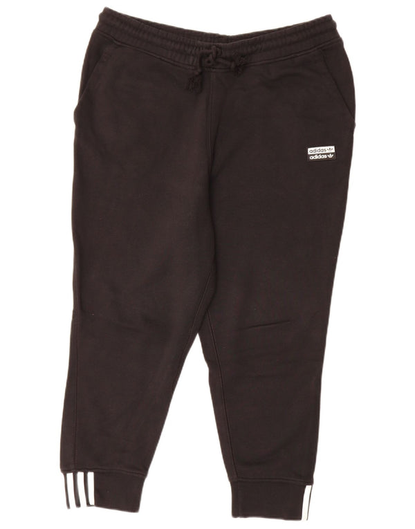 Adidas Ženske Capri Trenirke Hlače Joggers UK 16 Veliki crni pamuk