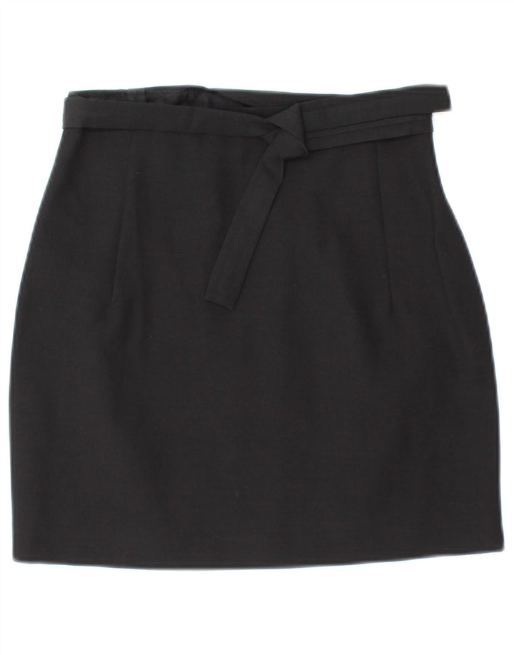 VINTAGE ženska mini suknja na omot IT 42 srednje W26 crna vuna