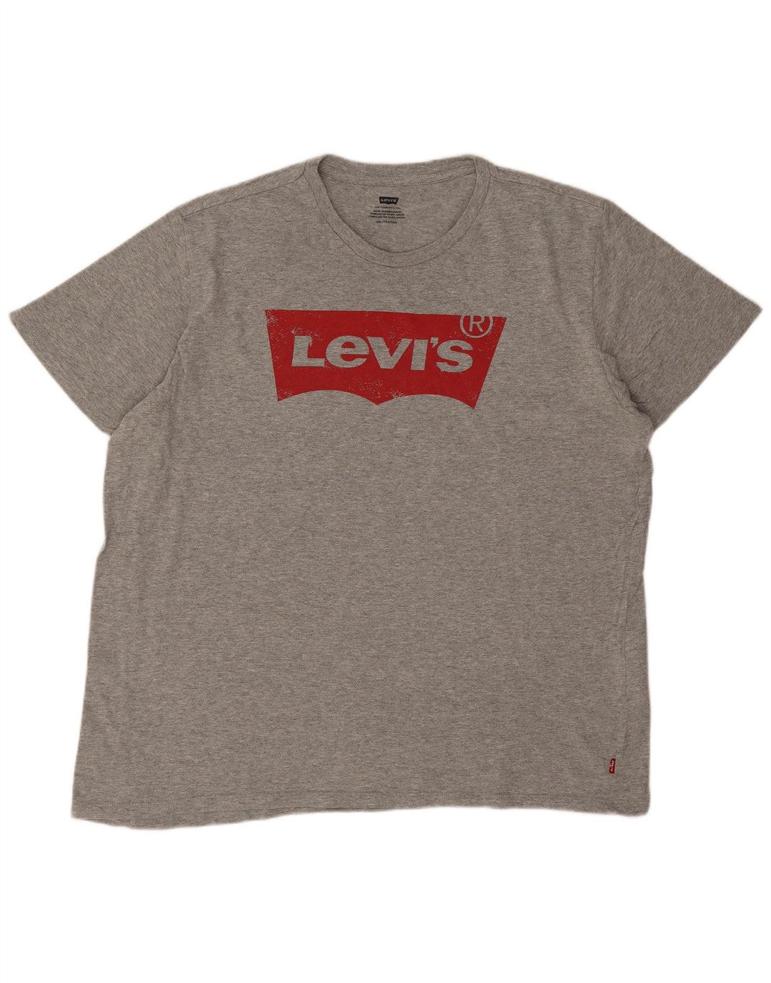 Gornji dio Levi's grafičke majice kratkih rukava 2XL sivi pamučni logotip
