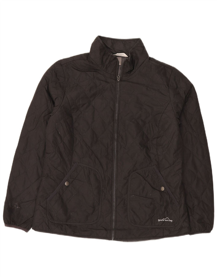 Eddie Bauer ženska prošivena jakna UK 16 veliki crni poliester