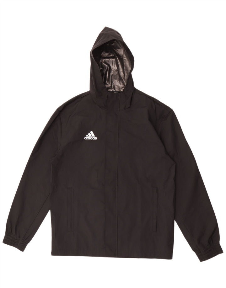 Adidas muška kišna jakna s kapuljačom UK 36 mala crna poliester