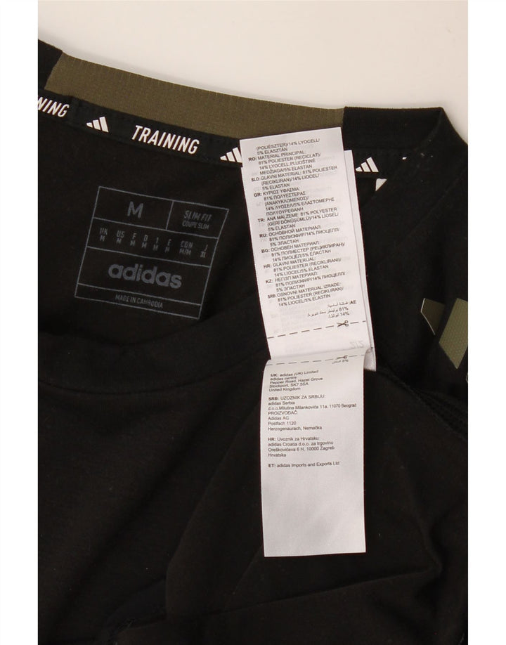 ADIDAS muška Aeroready majica kratkih rukava srednjeg kroja, crni poliester