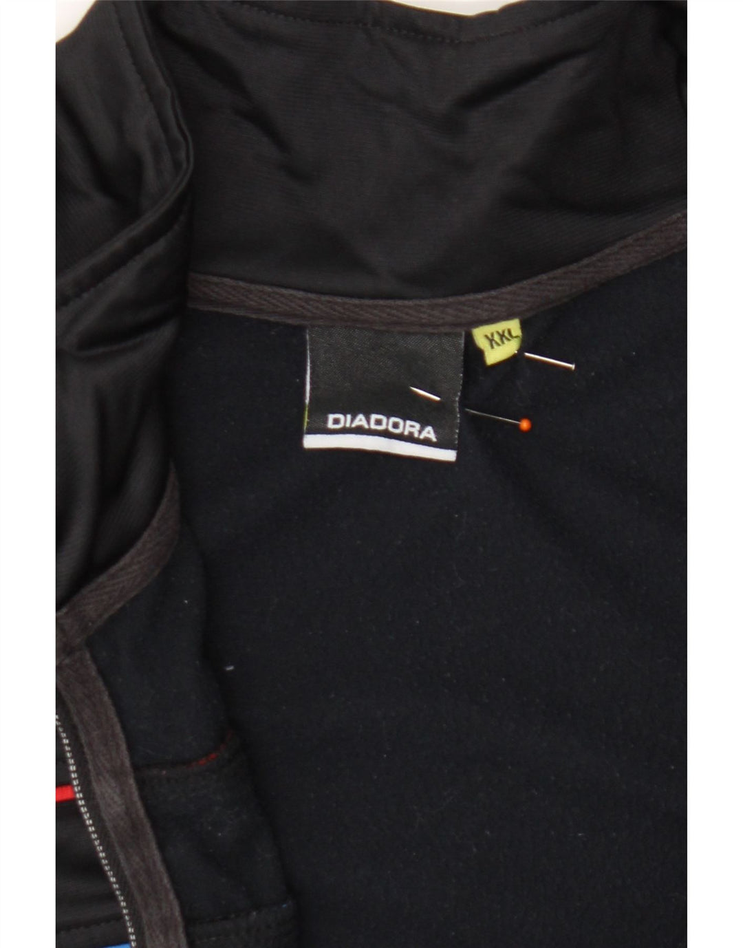 DIADORA Womens Tracksuit Top Jacket UK 20 2XL Black Polyester Vintage Diadora and Second-Hand Diadora from Messina Hembry 
