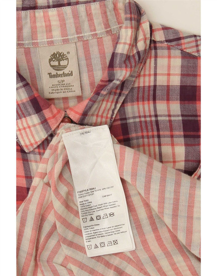 Timberland ženska majica standardnog kroja UK 10 mali crveni karirani pamuk