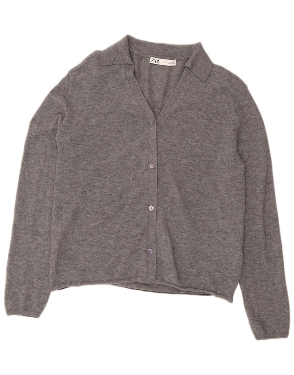 Zara ženski kardigan pulover UK 18 XL siva vuna