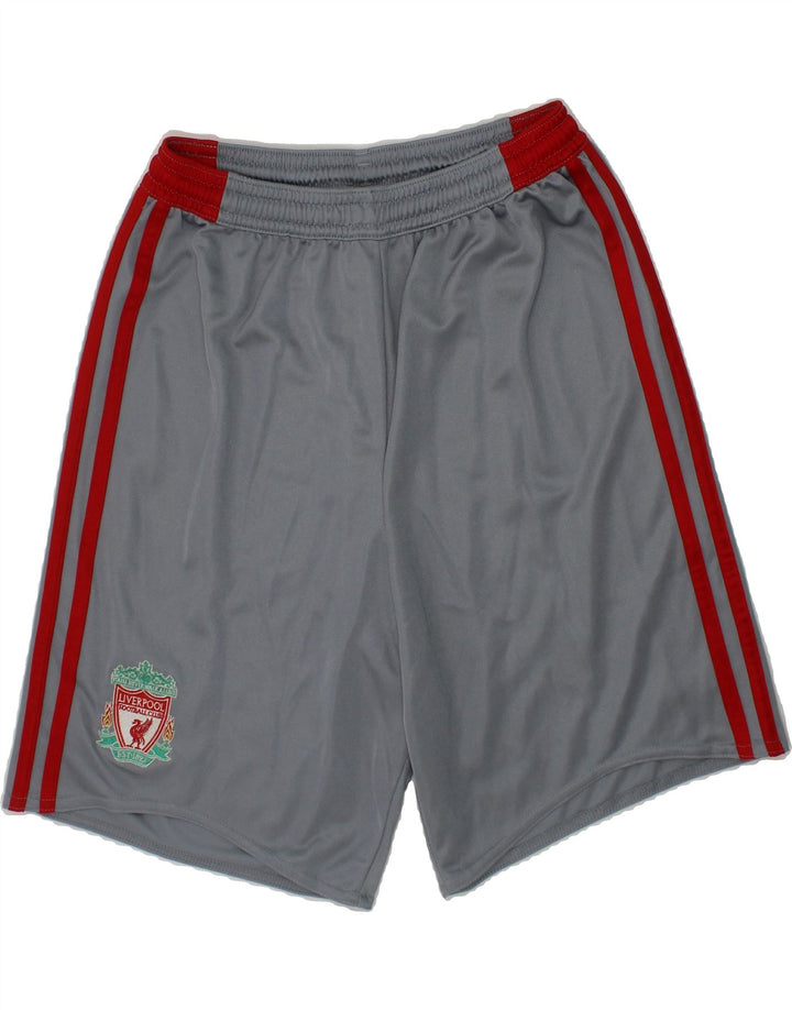 ADIDAS Boys Liverpool Sport Shorts 11-12 Years  Grey Polyester Vintage Adidas and Second-Hand Adidas from Messina Hembry 