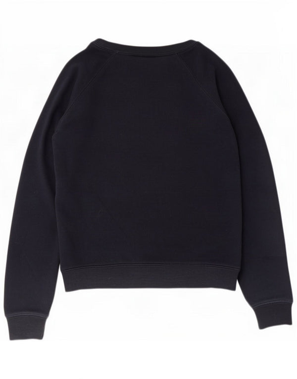 Abercrombie & Fitch Womens Graphic Sweatshirt Jumper UK 10 Small Navy Blue