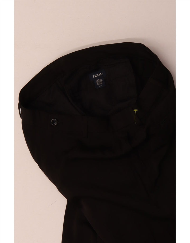 Izod muške ravne chino hlače W34 L29 crni poliester