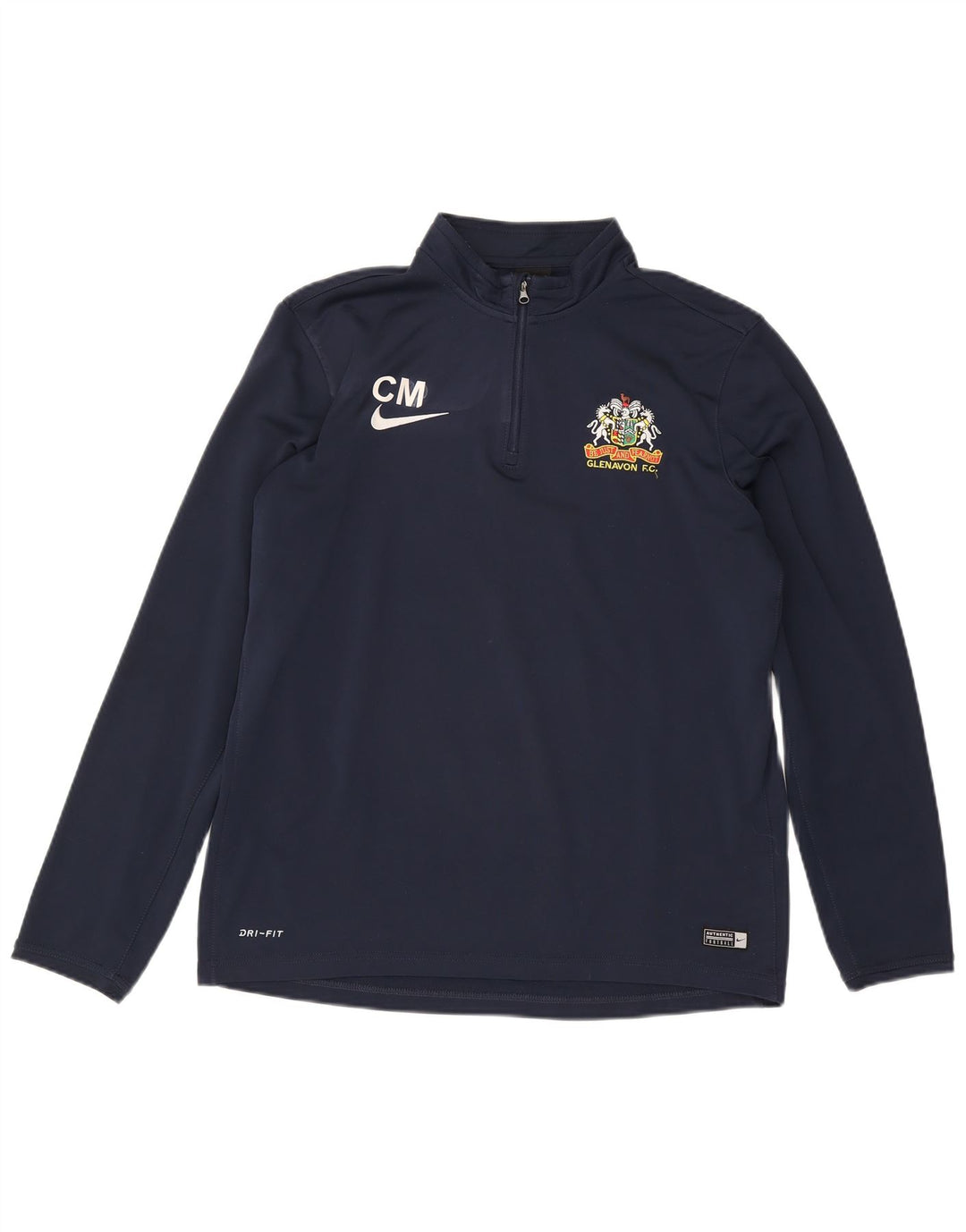 NIKE Mens Dri Fit Zip Neck Pullover Tracksuit Top Large Navy Blue