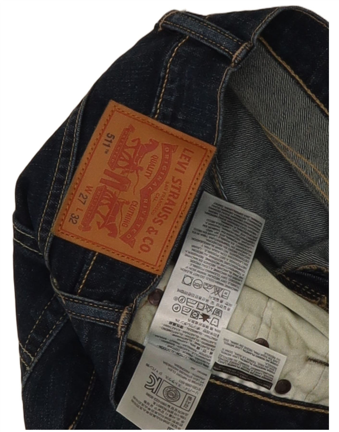 Levi's ženske 511 uske traperice W27 L32 tamnoplavi pamuk