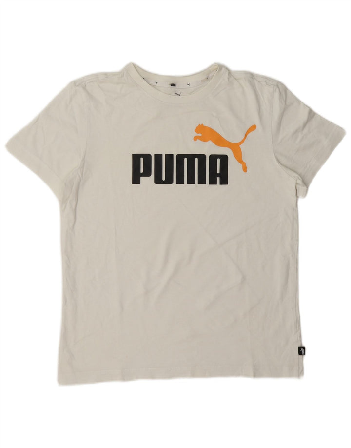 Puma Boys Graphic T-Shirt Top 15-16 Years White