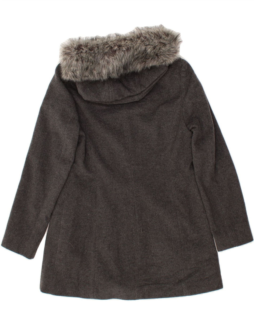 FUCHS & SCHMITT Womens Hooded Overcoat UK 14 Medium  Grey Wool Vintage FUCHS & SCHMITT and Second-Hand FUCHS & SCHMITT from Messina Hembry 