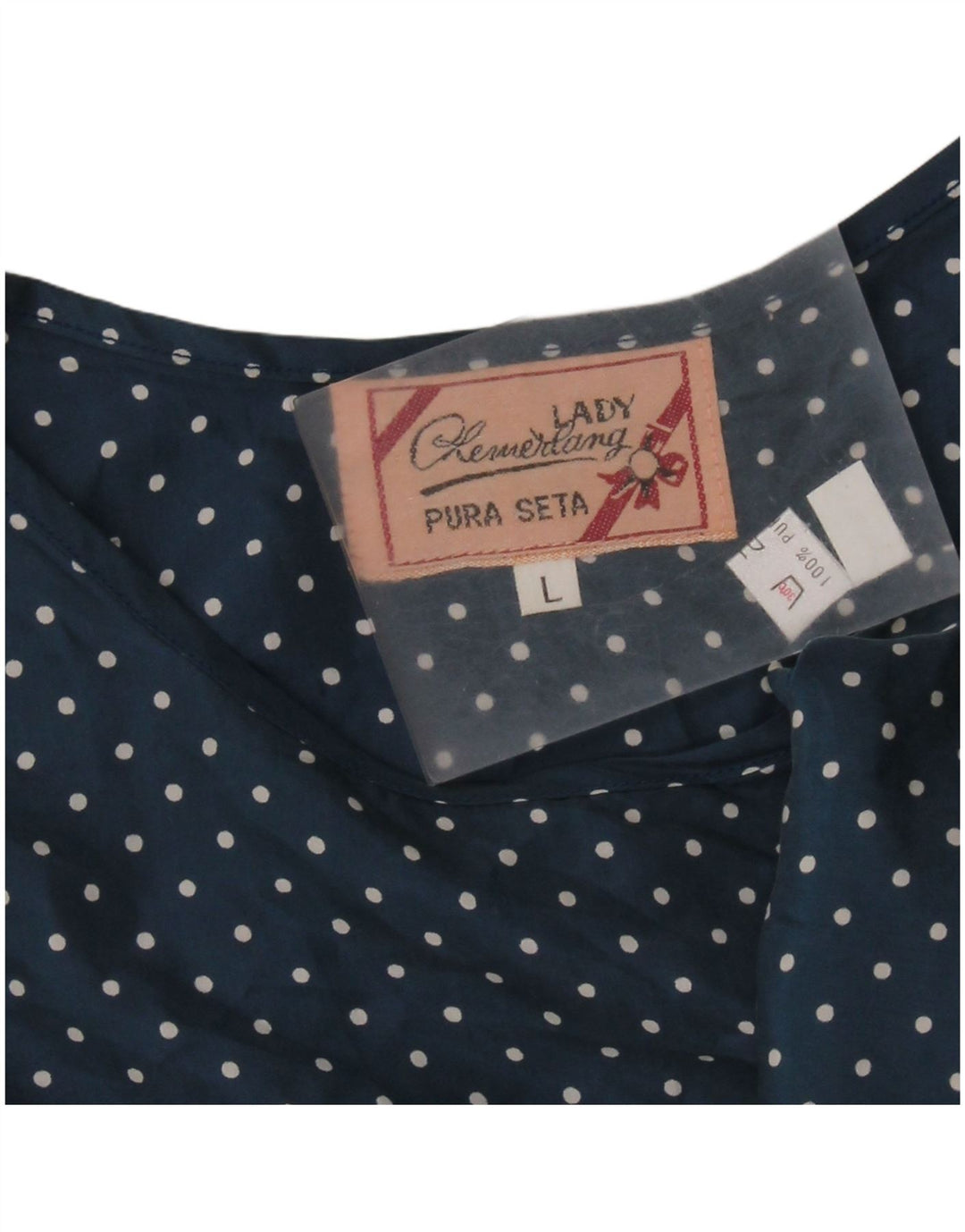 VINTAGE Ženska skraćena majica bez rukava UK 14 Velika tamnoplava točkasta