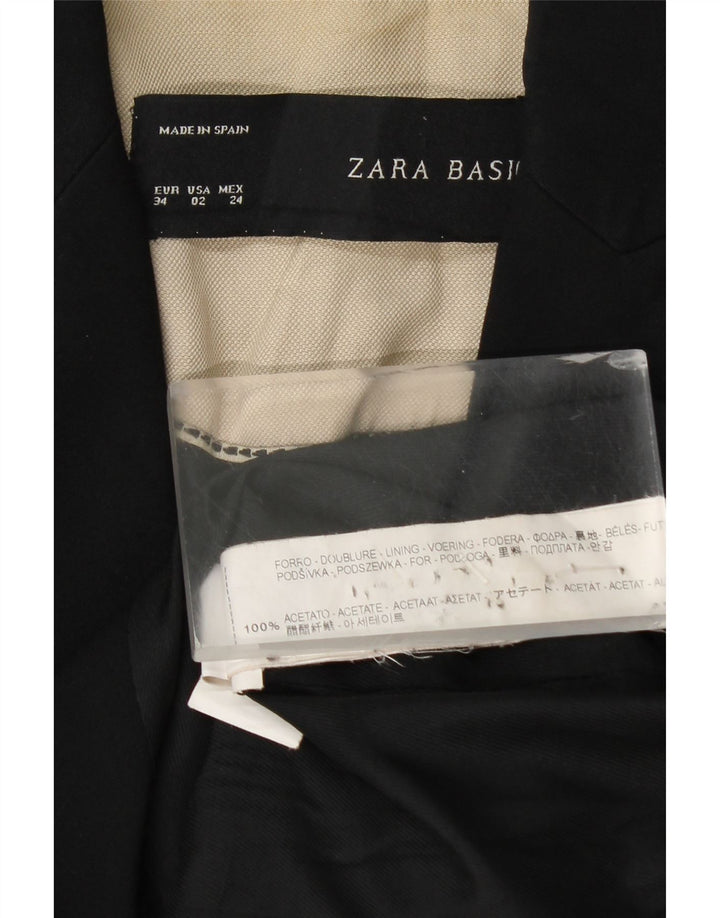 Zara ženski sako sa 1 gumbom EU 34 2XS crni acetat