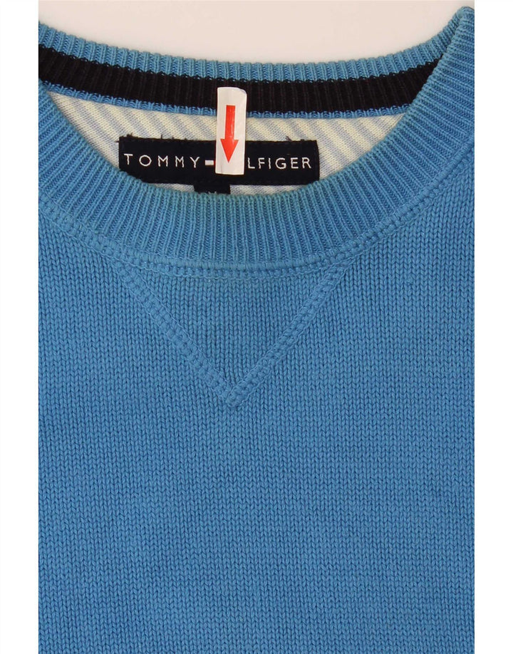 Tommy Hilfiger muški džemper s okruglim izrezom Srednje plavi pamuk