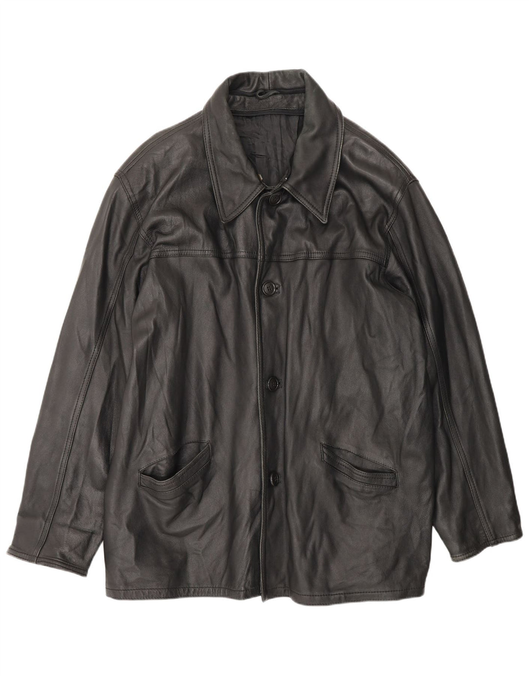 Vintage muški kožni kaput UK 42 XL crni