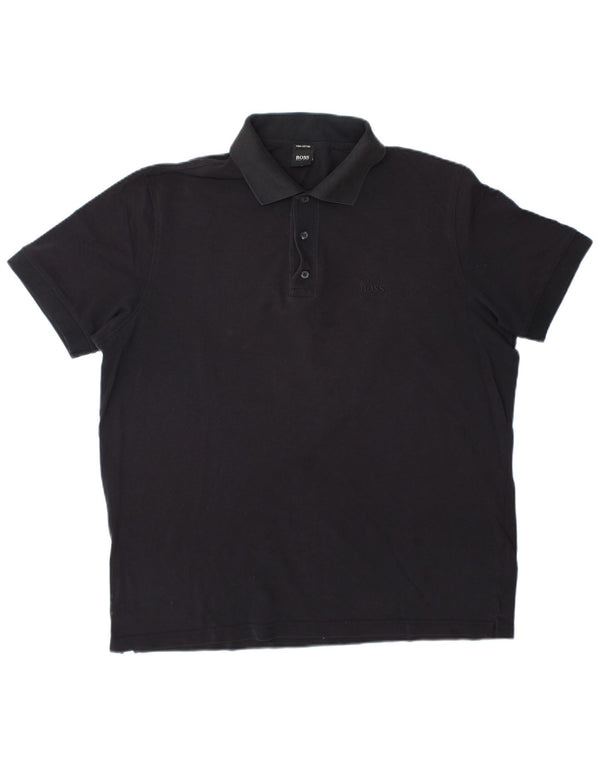 Hugo Boss Mens Polo Shirt XL Black Cotton