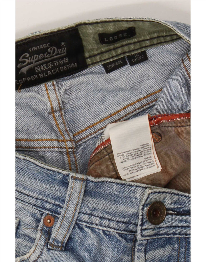 Superdry muške opuštene široke traperice W30 L30 plavi pamuk