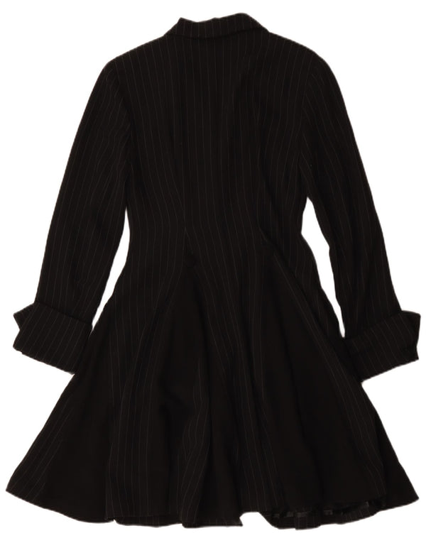 Bellissima Womens Long Sleeve Shirt Dress IT 48 XS Black Pinstripe