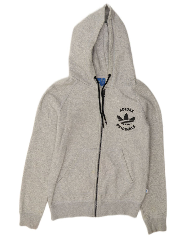 Adidas ženski pulover s kapuljačom s kapuljačom s grafičkim zatvaračem UK 8 Small Grey Flected