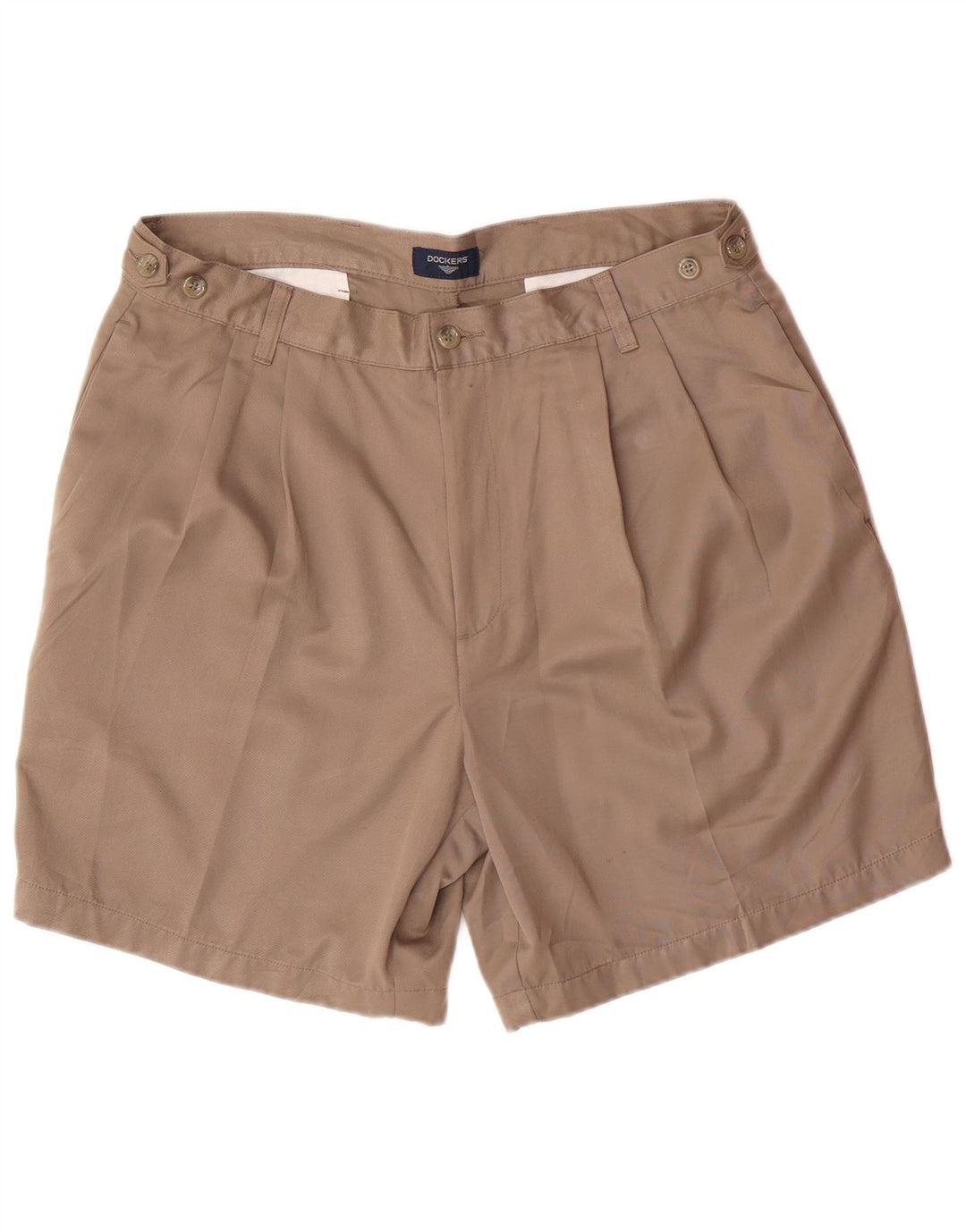 DOCKERS Muške kratke chino hlače s štipaljkama W36, veliki smeđi poliester