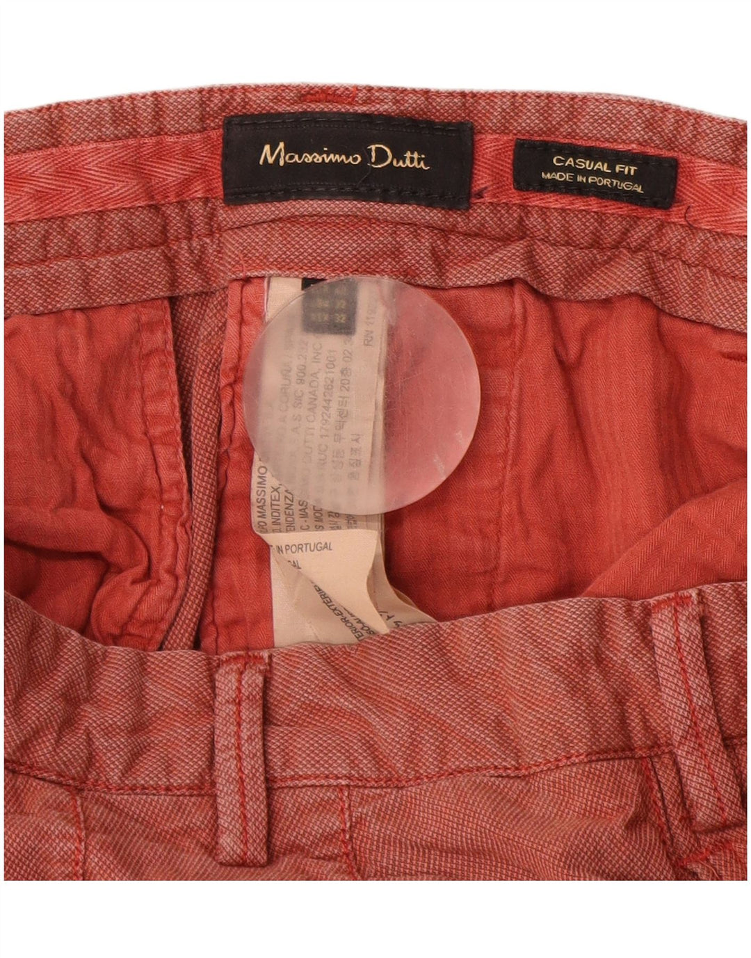 MASSIMO DUTTI Muške ležerne chino hlače EU 42 Large W32 L32 Crvene