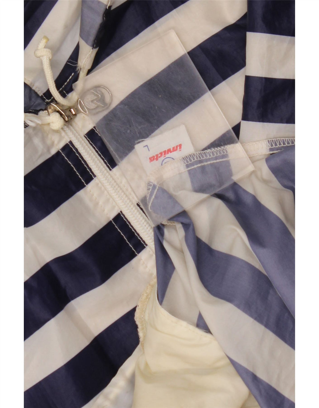 INVICTA muška kišna jakna s kapuljačom UK 40 velika tamnoplava prugasta poliesterska jakna