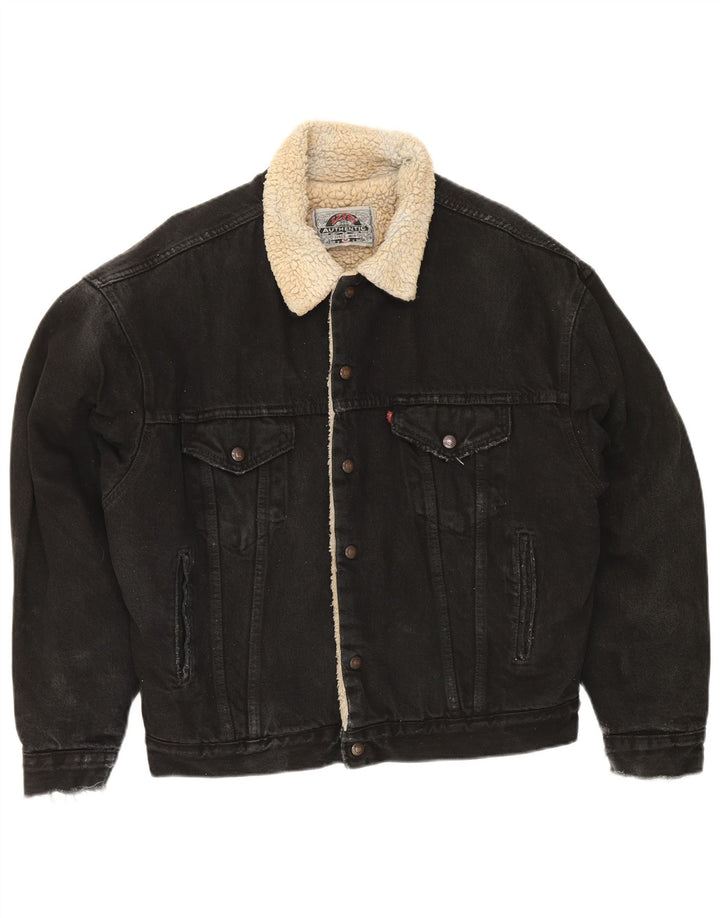Levi's muška traper šerpa jakna UK 38 srednje crna