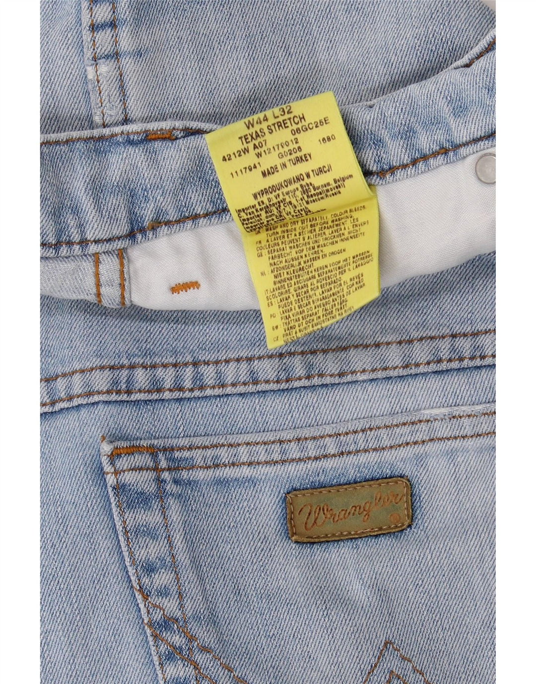 WRANGLER Muške rastezljive ravne traperice Texas W44 L28 plavi pamuk