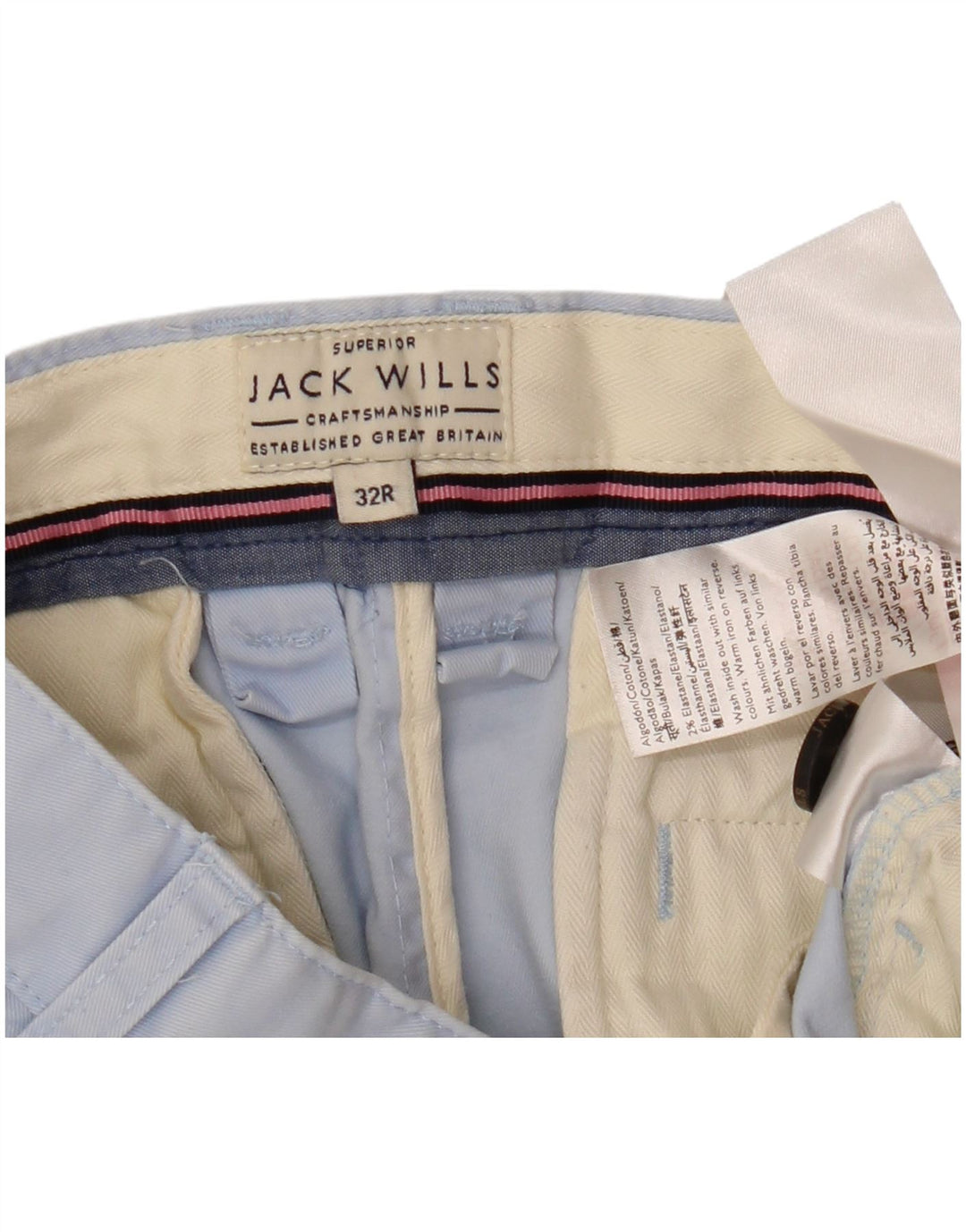 JACK WILLS Muške kratke hlače Chino W32 Srednje plavi pamuk