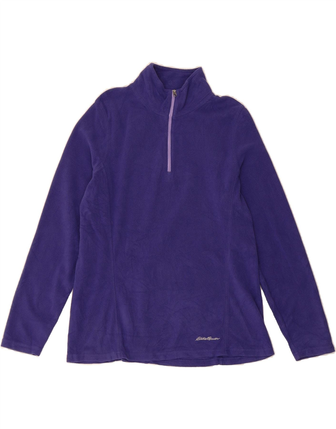 EDDIE BAUER Womens Zip Neck Fleece Jumper UK 14 Medium Purple Polyester Vintage Eddie Bauer and Second-Hand Eddie Bauer from Messina Hembry 