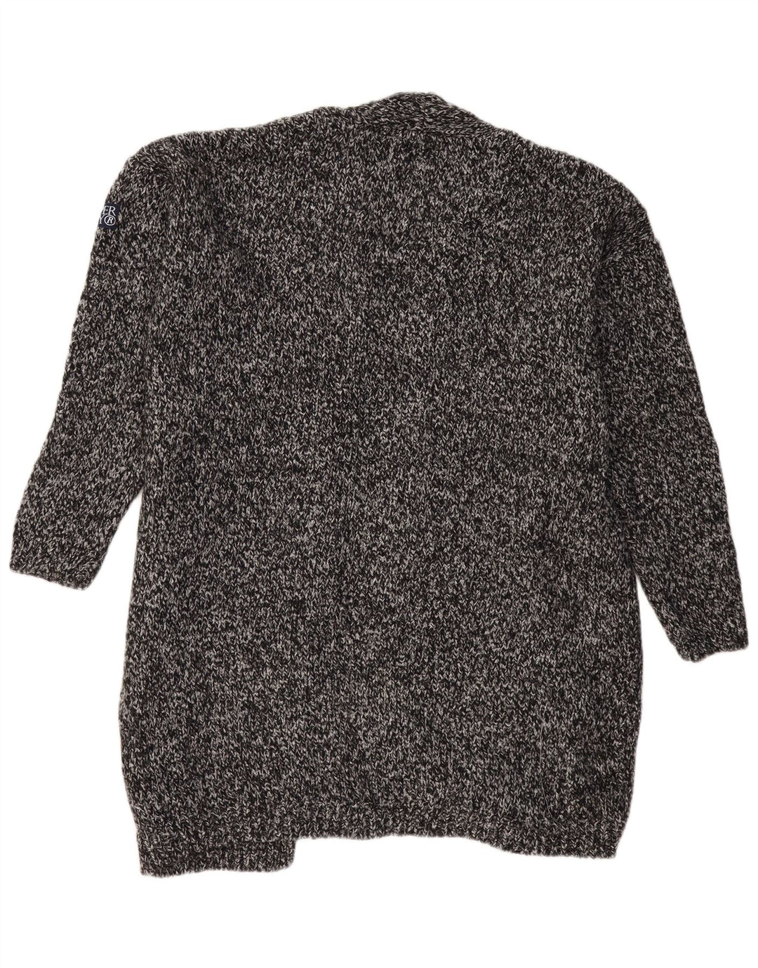 SUPERDRY ženski prekomjerni dugi kardigan pulover UK 18 XL sivi s pjegama