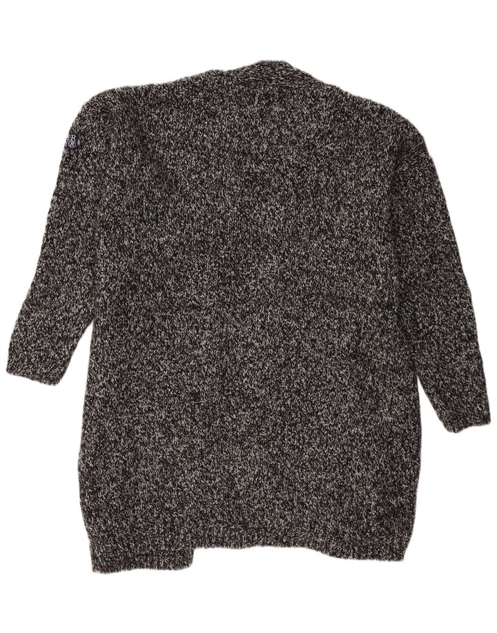 SUPERDRY ženski prekomjerni dugi kardigan pulover UK 18 XL sivi s pjegama
