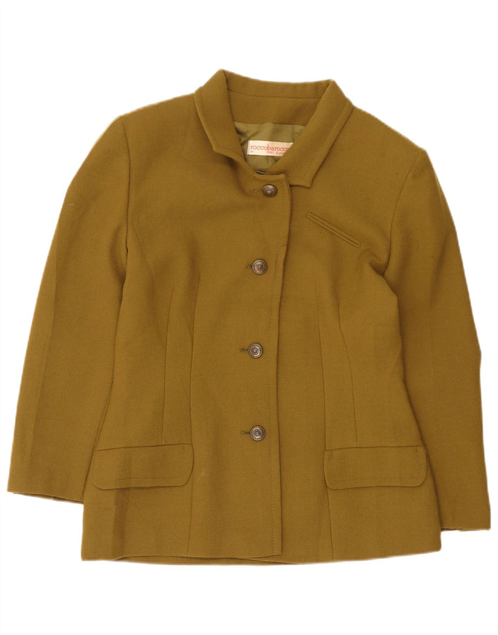 Roccobarocco ženski sako sa 4 gumba IT 44, srednja kaki vuna