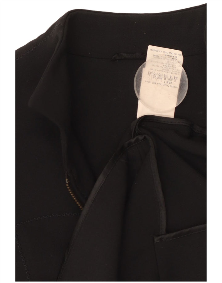 VINTAGE Ženska jakna jakna UK 10 Mali crni poliester