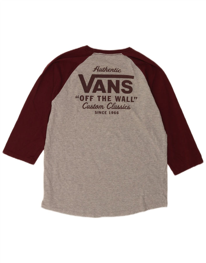 Vans muški gornji dio s 3/4 rukavima s grafičkim motivima, veliki sivi pamuk u blokovima boja