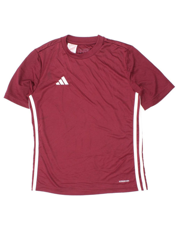 Adidas Boys Aeroready T-Shirt Top 11-12 Years Burgundy Poliester