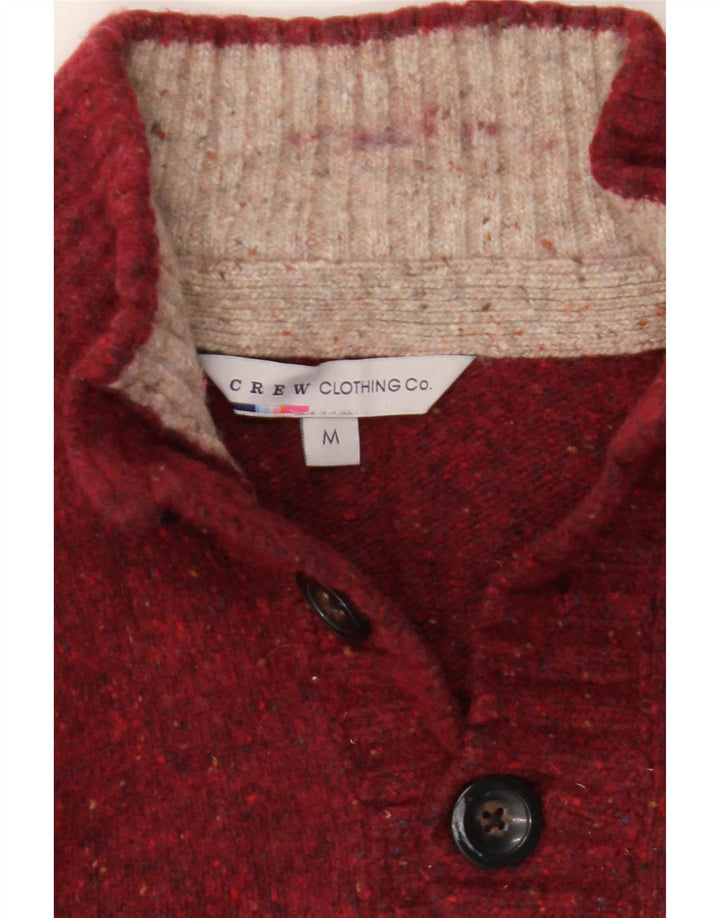 CREW CLOTHING Womens Button Neck Jumper Sweater UK 14 Medium Red Flecked Vintage Crew Clothing and Second-Hand Crew Clothing from Messina Hembry 