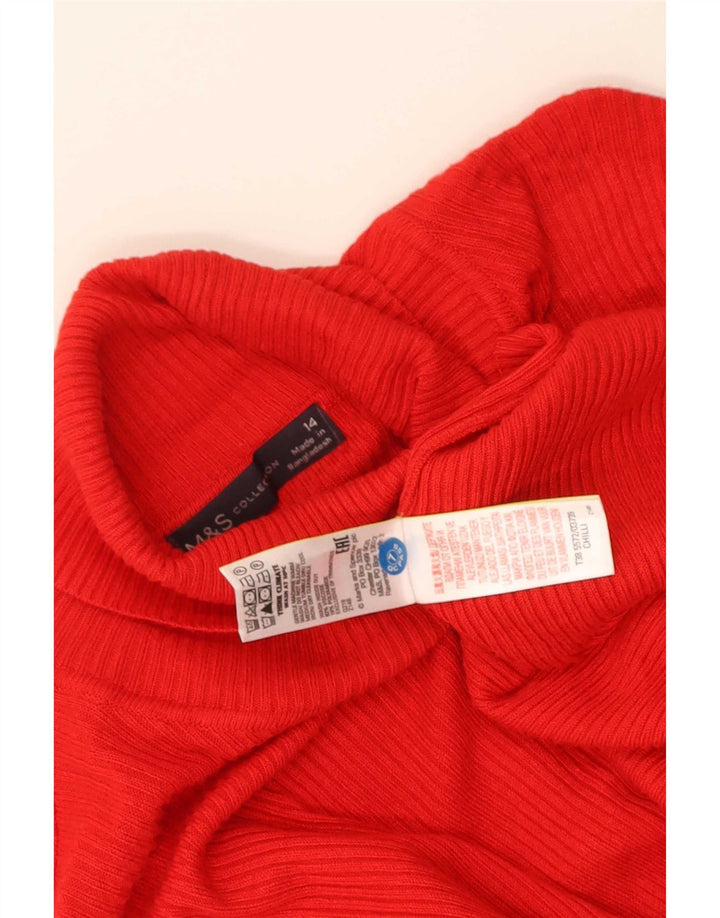 Marks & Spencer ženski pulover s rol izrezom UK 14 Srednje crvena viskoza