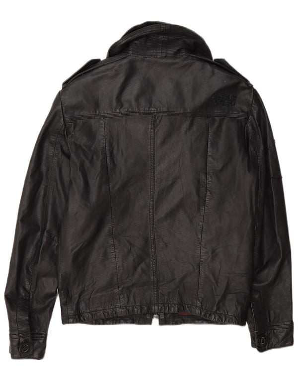 Superdry ženska vojna kožna jakna UK 10 Mala crna