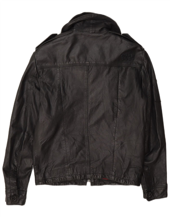 Superdry ženska vojna kožna jakna UK 10 Mala crna