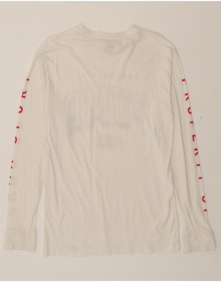 PUMA Mens Graphic Top Long Sleeve Small White Vintage Puma and Second-Hand Puma from Messina Hembry 
