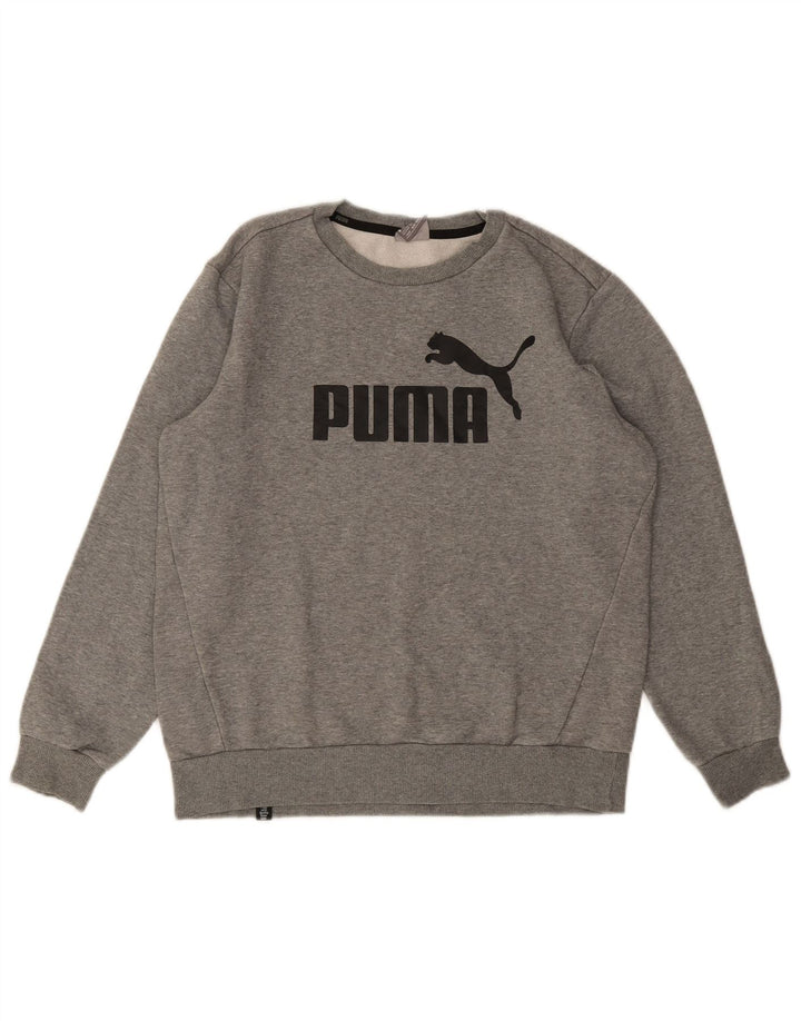 PUMA muški džemper s grafičkim motivima, srednje sivi flekasti pamuk
