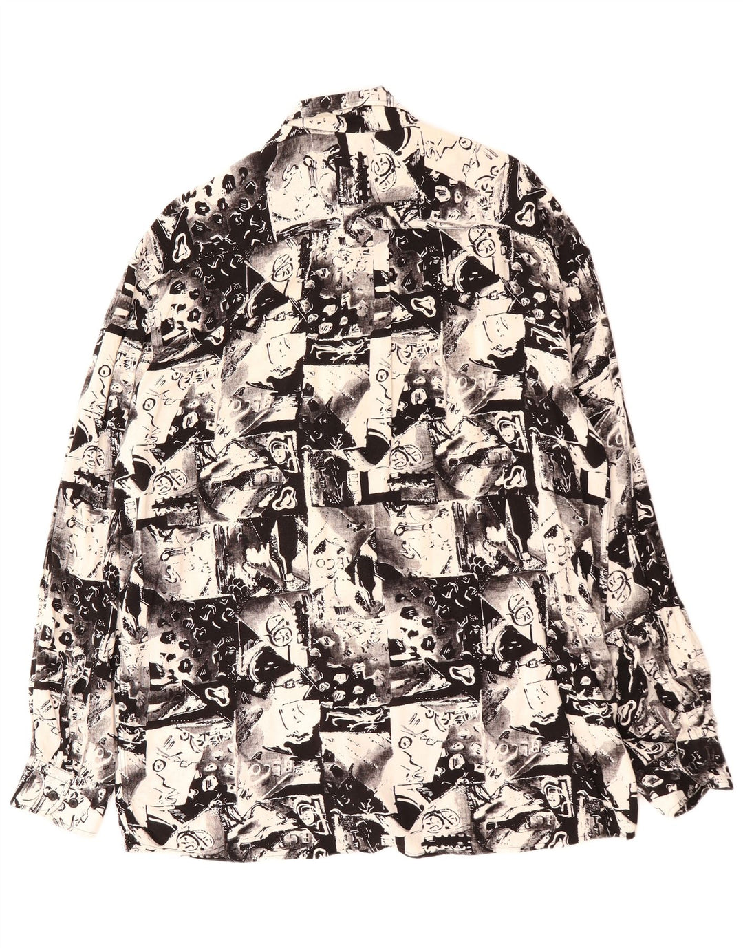 VINTAGE muška košulja s apstraktnim uzorkom, veličina 41, velika crna