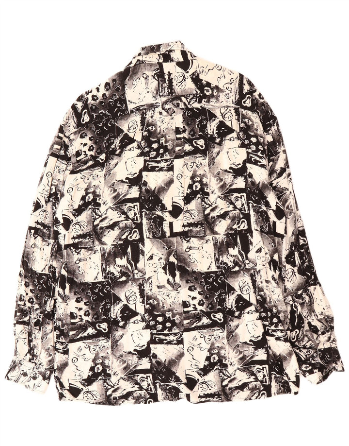 VINTAGE muška košulja s apstraktnim uzorkom, veličina 41, velika crna