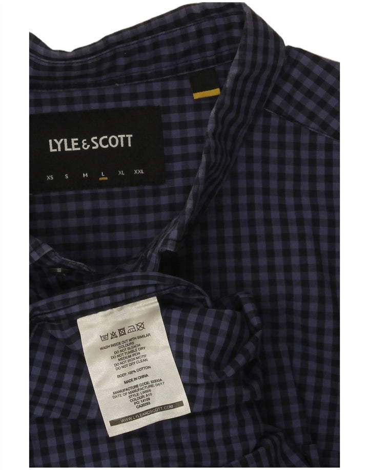 Lyle & Scott muška košulja velika tamnoplava gingham pamuk